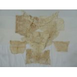 Selection of lace collars, insets, trimming and undyed lace (1 bag)