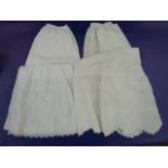 Eight Victorian/Edwardian petticoats, broderie anglaise, pintucks, etc