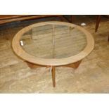 G-Plan circular glass-topped coffee table 'Astro', 83.5cm diameter Condition ReportThe table appears