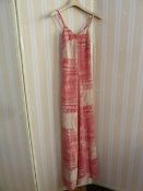 1970's silver and raspberry pink lame evening dress with spaghetti straps, a Diane Von Furstenberg