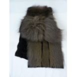 Vintage mongoose fur stole backed with velvet
