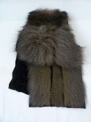 Vintage mongoose fur stole backed with velvet