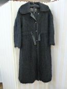 John Bates black mohair coat with internal fitted tie belt to the front and a Leslie Sandra of