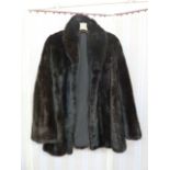 Three-quarter length black Ranch mink jacket with bell sleeves Condition ReportNo Labelling; the