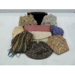 Various vintage and later evening bags to include beaded, embroidered, velvet, etc (1 box of 15 -