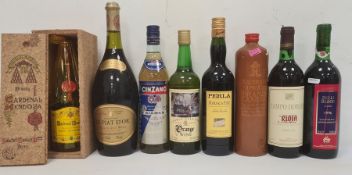 Ten bottles of assorted wines and liqueurs including three bottles of Cinzano Bianco, 1.5 litre of