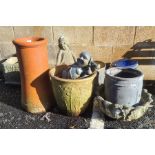 Terracotta chimney pot, reconstituted stone garden ornaments and pots, ceramic garden pots and