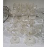 Small selection of glassware to include wine glasses and two champagne bowls (13)