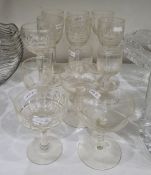 Small selection of glassware to include wine glasses and two champagne bowls (13)