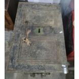 Vintage cast iron safe with two handles