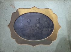 Early Victorian plate glass portrait photograph of a family group and various other 19th century and