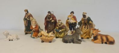 Quantity of nativity figures to include kings, shepherds and wise men and some animals not including