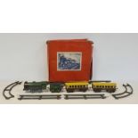 Mettoy 0 gauge locomotive 490 with two tenders and track, boxed