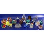 Assorted glass paperweights to include Caithness 'Cauldron', Caithness 'Pebble', Caithness '