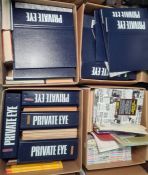 Folders containing Private Eye magazines covering 1980 to 2007, the Private Eye annual from 1996