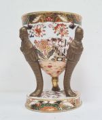 19th century Spode porcelain pot pourri holder in the Egyptian manner with allover Imari