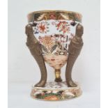 19th century Spode porcelain pot pourri holder in the Egyptian manner with allover Imari