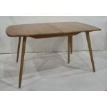 Ercol extending dining table on beech supports, leaves missing (154 x 90cm) Condition ReportThe