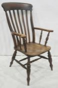 Elm seated slat back carver chair