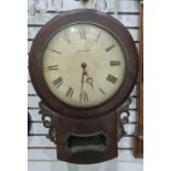 R S Gough of Frome drop dial fusee wall clock with Roman numerals to the dial, h. 61cms , dial