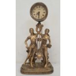 Mantel clock in the French manner, quartz movement by Juliana, in the form of two female figures
