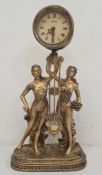Mantel clock in the French manner, quartz movement by Juliana, in the form of two female figures