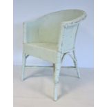 Green-painted lloyd loom child's chair