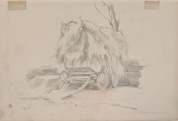 Frank Lewis Emmanuel (1865-1948) Collection of pencil sketches  Country landscape and harbour