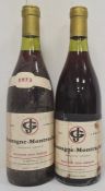 Two bottles of Chassagne-Montrachet Selection Jean Germain 1973