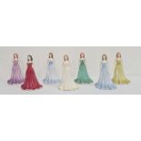 Royal Doulton The Gemstones Collection figures 'May Emerald', 'June Pearl', 'February Amethyst', '