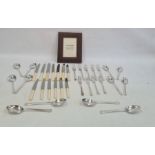 Quantity of silver-plated cutlery, a leather photograph frame and Coalport cabinet cups and saucers