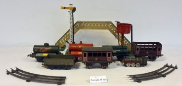 Small tinplate locomotive 'Cock O The North' 060, 2001, a quantity of Hornby 0 gauge tenders, track,