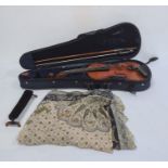 Violin with two-piece back bearing internal paper label reading "Copie de Antonius Stradivarius
