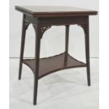 19th century mahogany card table, the rectangular top with moulded edge opening to reveal green