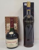 One bottle of Courvoisier VSOP Exclusive Cognac in original box together with a bottle of