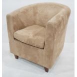 Brown suede tub type chair