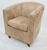 Brown suede tub type chair