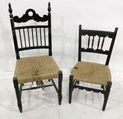 Two rush-seated chairs (2)