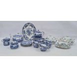 Quantity of Spode 'Italian' pattern tableware including a teapot of shaped rectangular form, a