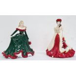 Coalport 'Merry Christmas 2011' figure, hand decorated modelled by Jack Glynn and a Coalport '