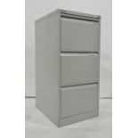 Bisley metal filing cabinet of three drawers
