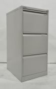Bisley metal filing cabinet of three drawers