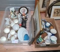 Assorted ceramics, part tea ware, part service 'Duchesse' and a watercolour and three framed prints