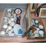 Assorted ceramics, part tea ware, part service 'Duchesse' and a watercolour and three framed prints