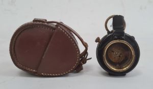 Early 20th century liquid military compass by J H Steward Limited, 406 Strand, London in leather