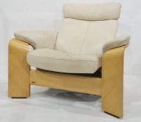 Stressless by Ekorness single armchair in white leather upholstery