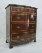 20th century bowfront chest of four long drawers, to bracket feet, 92cm x 110cm