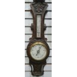 Oak cased banjo barometer, the dial marked Benetfink & Co, London