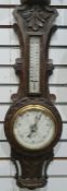 Oak cased banjo barometer, the dial marked Benetfink & Co, London