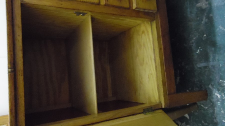 Gordon Russell oak sideboard with four central drawers flanked by cupboard doors, shaped legs, - Image 8 of 14